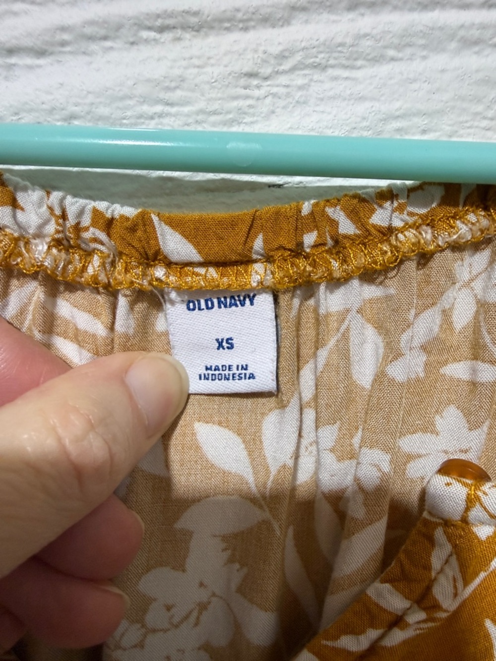 Old Navy Mustard and White Floral Romper - Picture 2 of 5